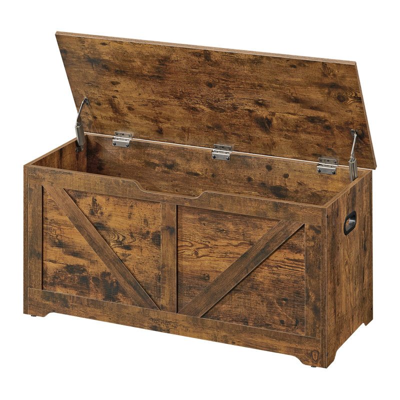 Storage Trunk With 2 Safety Hinges, Brown