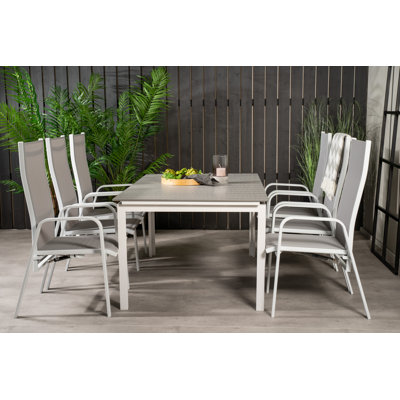 Faiyaz 6 - Person Patio Dining Set with Extendable Rectangular Table