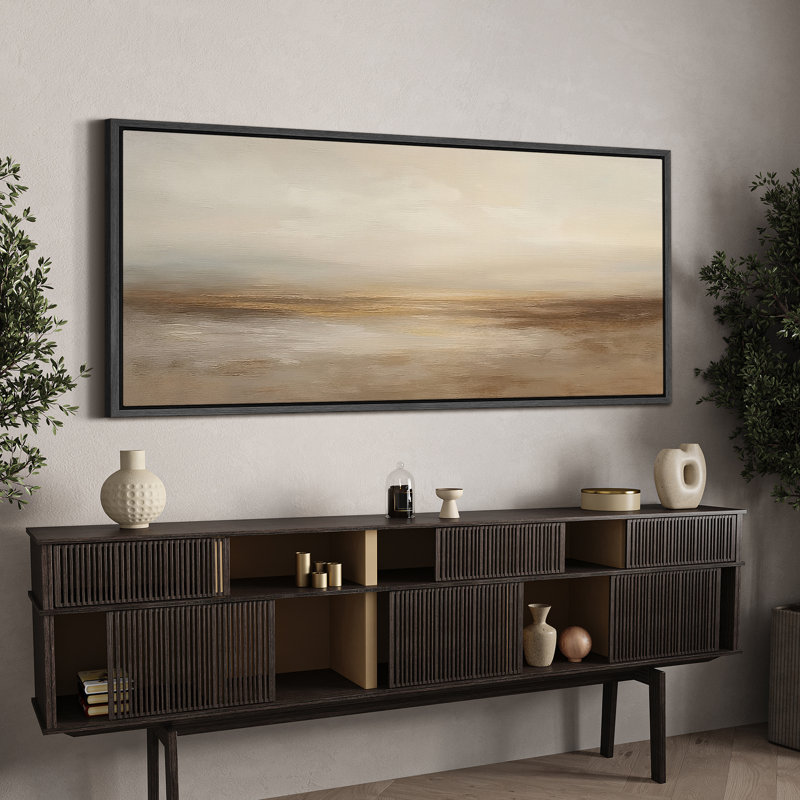 Grande impression sur toile encadrée, impression de paysage abstrait pour la décoration intérieure moderne, Noir