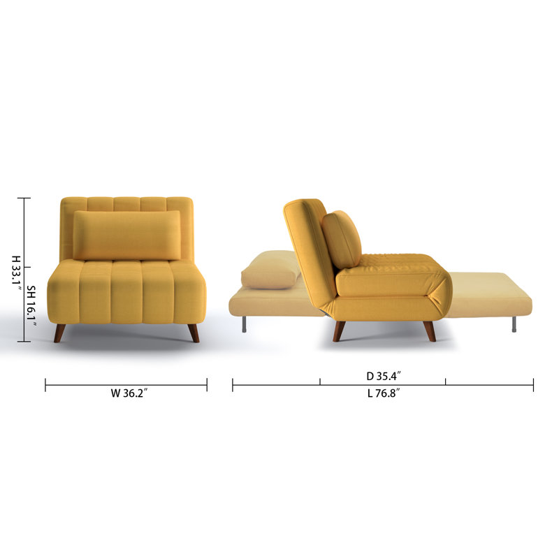 Elledge 36.2" Armless Sleeper, Mustard
