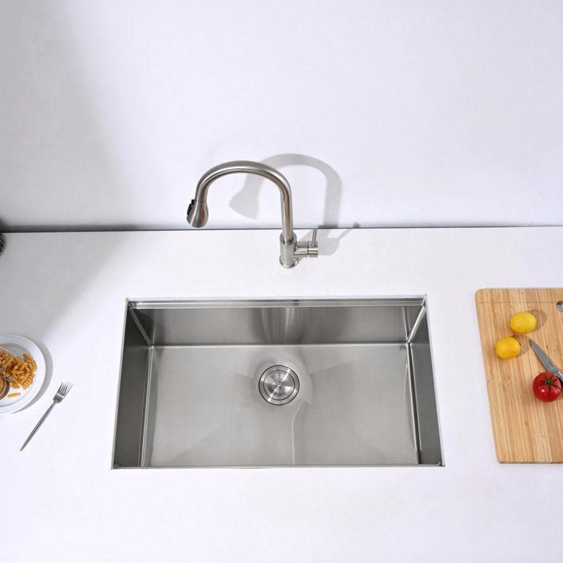 36"L × 19"W Workstation Undermount Stainless Steel Kitchen Sink with Accessories, Brushed Nickel