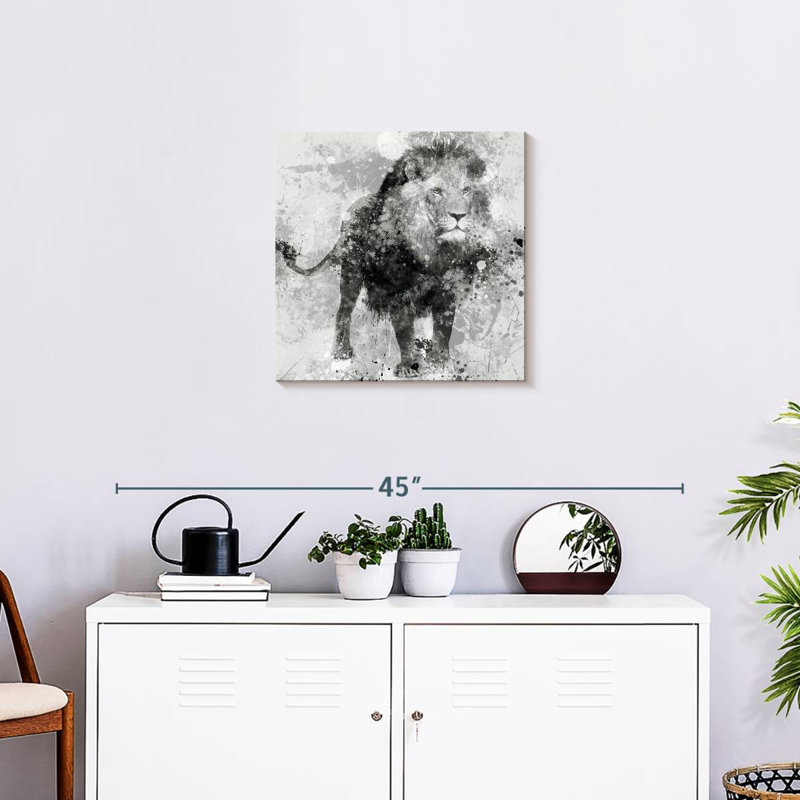 Lion décoloré, H 20 po x l 20 po