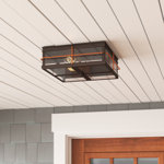 Dallas Bronze / Copper Accents 2 - Bulb Outdoor Flush Mount