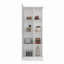 Garde-manger Ayora avec 4 tablettes de rangement ouvertes et une armoire à une porte pour le rangement caché, un garde-manger polyvalent pour la cuisine, le linge ou la lessive