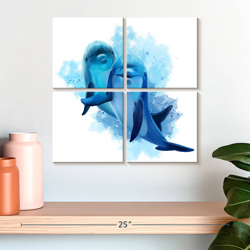 Brampt Dolphins Splash, 18" H x 18" W