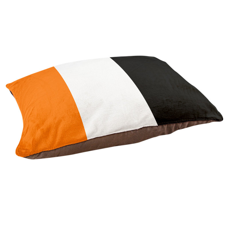 Oreiller Oklahoma, Grand (l 40 po x P 30 po x H 6,5 po), Orange / Noir