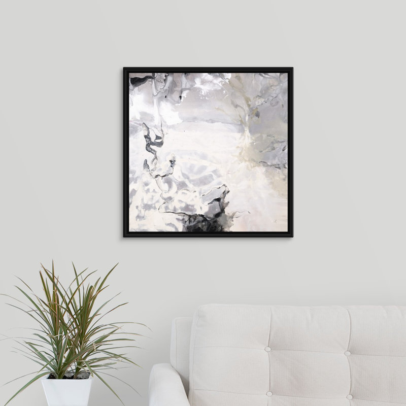 « tone on tone », peinture sur toile, Cadre flottant noir, H 21,7 po x l 21,7 po x P 1,75 po