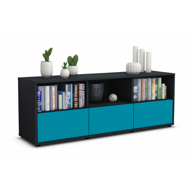 Wunsch TV Stand, Turquoise / Matte Anthracite