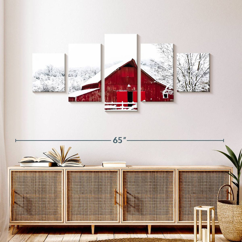 Winter Barn, 24" H x 55" W