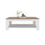 Table basse avec tablette ouverte au fini blanc classique, centre de table rectangulaire