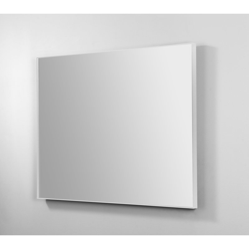 Aliyannah Solid Metal Frame Flat Mirror, Matte White, 27.5" H x 35.5" W x 0.25" D