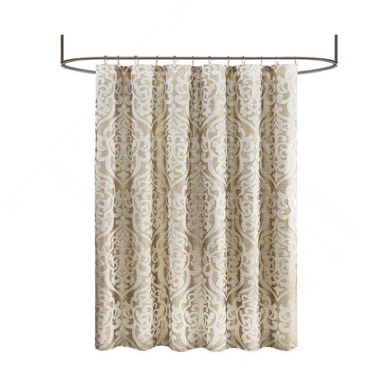 Jacquard Shower Curtain, Tan/Ivory