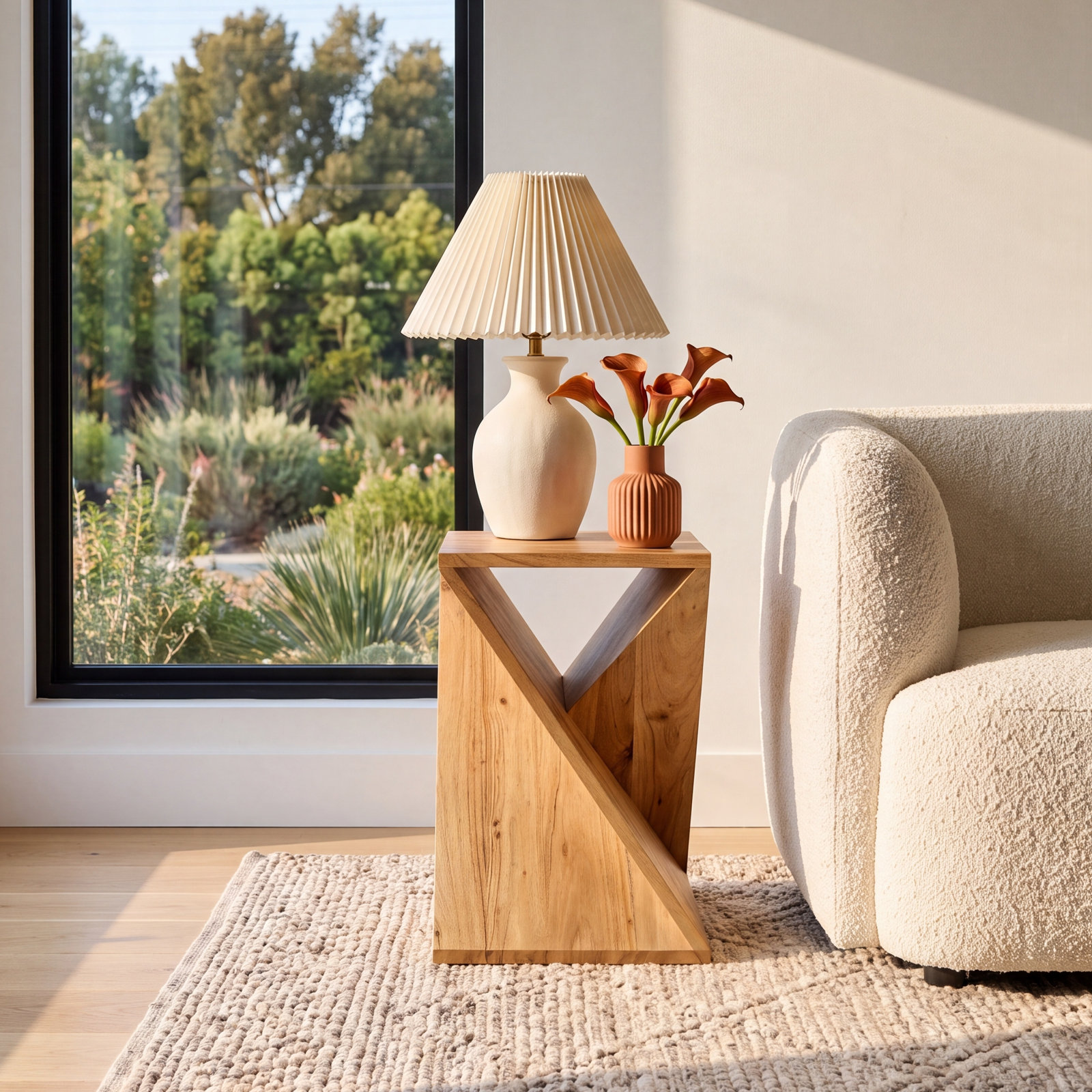 Rivera Solid Wood End Table, Natural