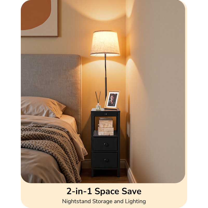 Lampe de table sur pied 58 po à intensité variable avec USB et télécommande