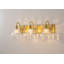 Éclairage pour meuble-lavabo texturé bronze café avec abat-jour en verre transparent-1959730805-1963212879