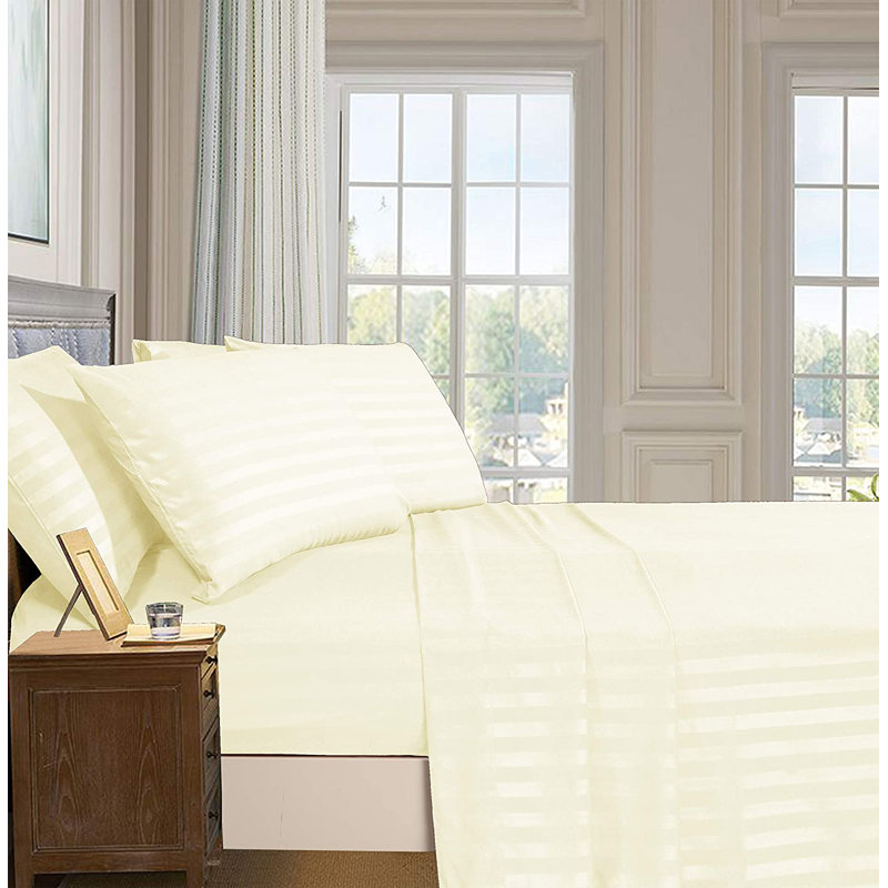 Microfiber Sheet Set, Full Sheet Set + Fitted Sheet + 4 Pillowcases, Cream