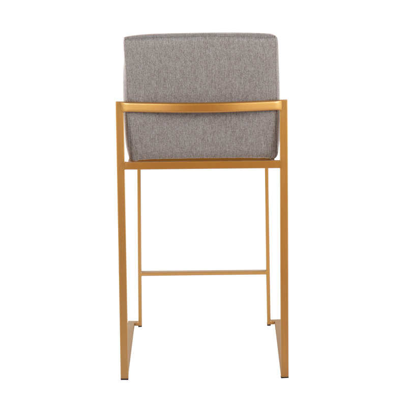 Contemporary Counter Stool, Siège gris / cadre doré, 3