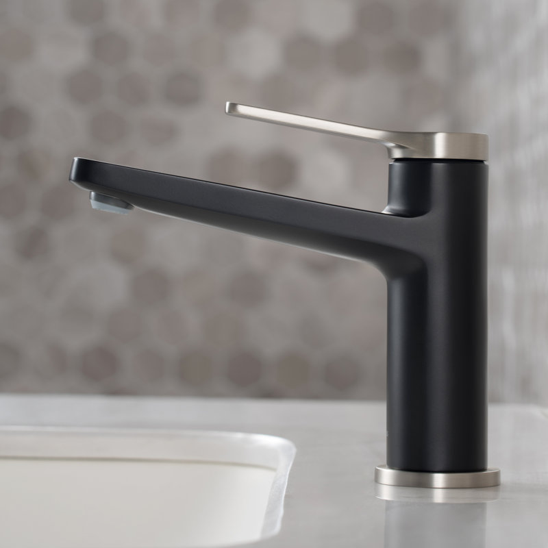 Indy 6.25" Nickel Matte Stainless Steel Single Handle Bathroom Faucet