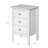  Three Drawer End Table/Nightstand - White-811329179