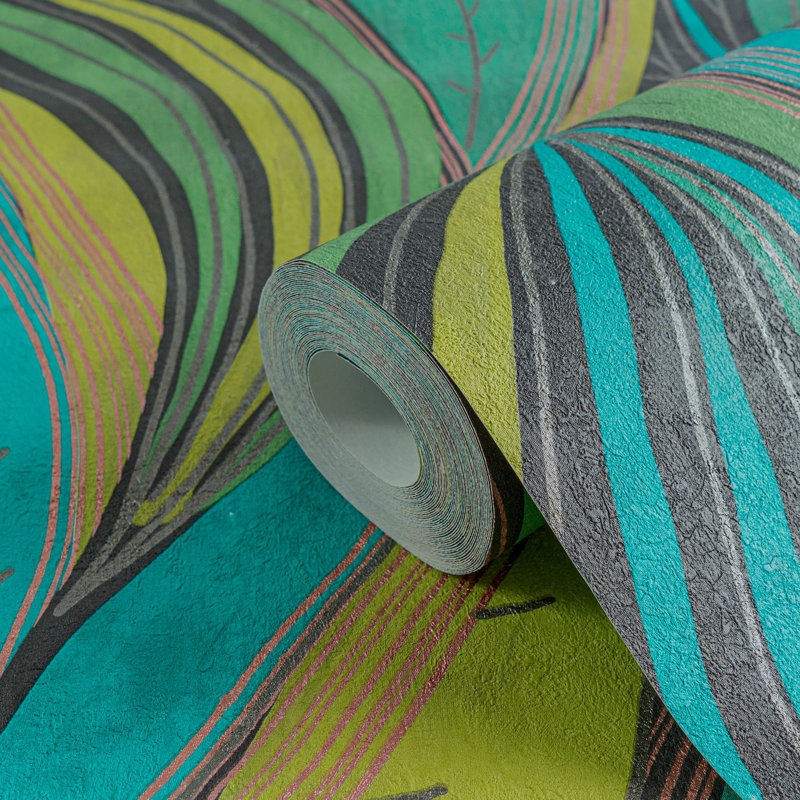 Galerie Horizon Flowing Leaf Wallpaper, Green