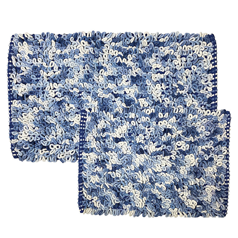 Abbey Noodle 2PC Rug Set-BLUE, Blue