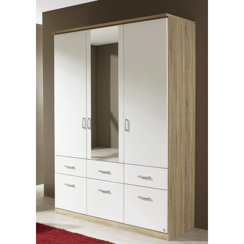 Bremen 3 Door Wardrobe, Sonoma Oak/Alpine White