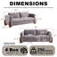 Canapé 84 po en velours 84 po, capitonné, pieds en bois courbés, 2 pièces-978610369