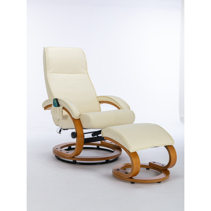 Emily 67cm Wide Swivel Ergonomic Recliner, Beige