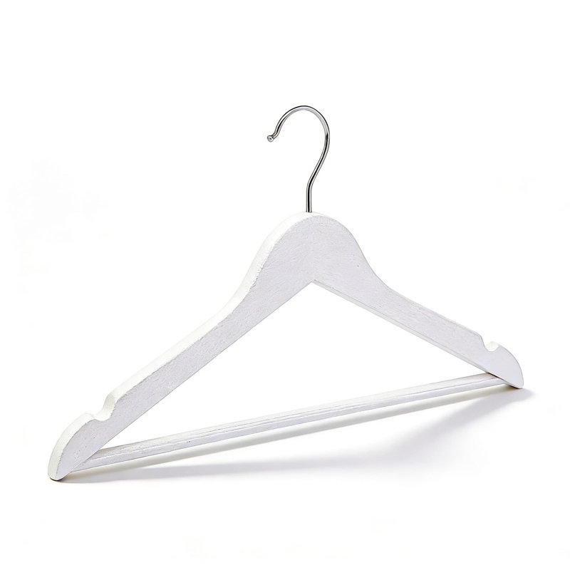 Cintres de costume en bois durable, paquet de 80 avec finition blanche, conception profilée pour manteaux, vestes et vêtements professionnels