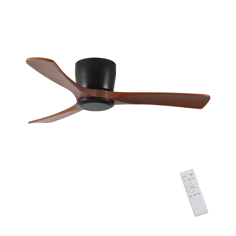 42 Inch Ceiling Fan no light with Remote Control, Low Profile Flush Mount Ceiling Fan without Light,Noiseless Reversible DC Motor with Timer
