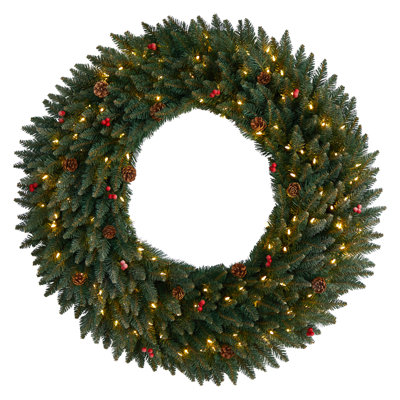 Faux Lighted 48'' Wreath