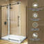 Cabine de douche rectangulaire coulissante sans cadre de l 48 po x P 34 po x H 72 po avec verre trempé transparent 5/16 po-114629855