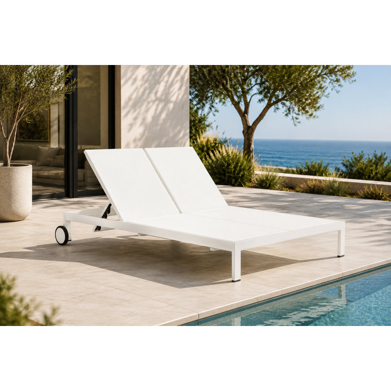 Sally Outdoor Chaise Lounge, White