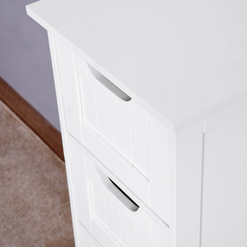 White Bathroom Cabinet With Spacious Drawers To Accommodate Your Needs Chic Storage Smooth Drawer Slides For Easy Access