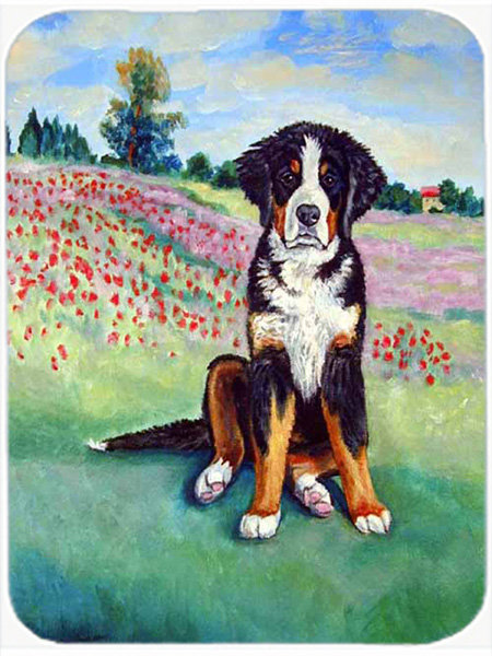 Chien sur une planche à découper en verre Flowerfield