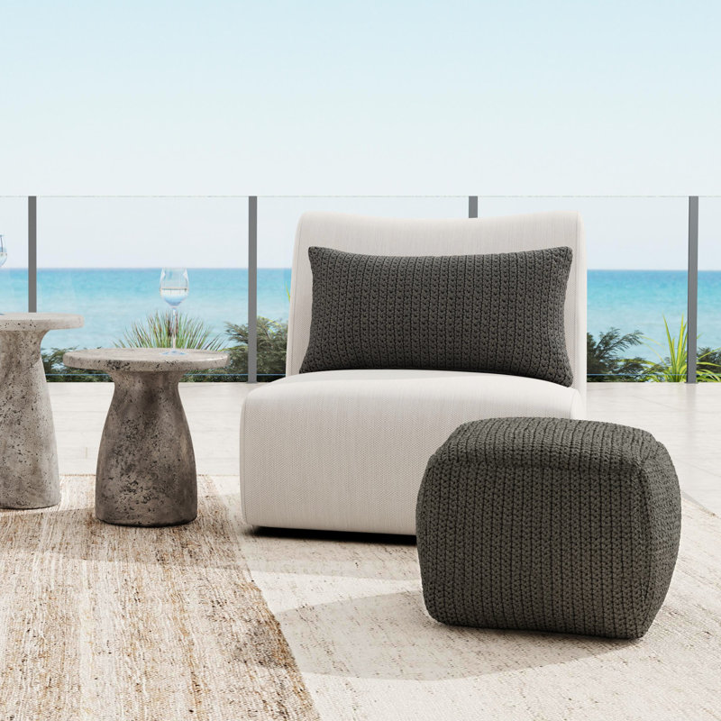 Atlas Outdoor Swivel Accent Chair Light Gray