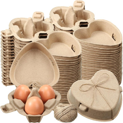 50 boîtes en carton de 3 œufs en forme de cœur en forme de cœur de Pâques