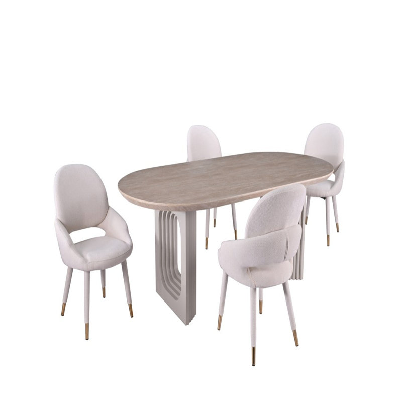Ensemble de salle à manger Bode, beige, 5