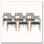 Ensemble de 2 chaises d'extérieur tressées en bois d'acacia avec coussins de style teck, corde beige et bleu marine