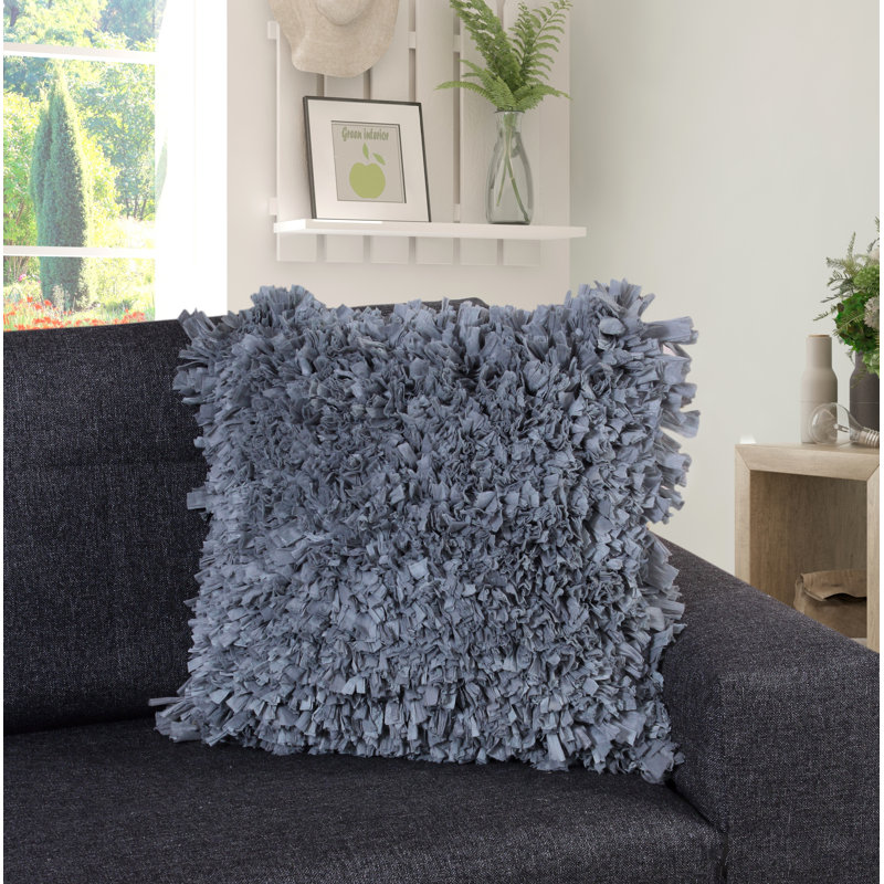 Cotton Reversible Throw Pillow, Gray, 18" x 18"