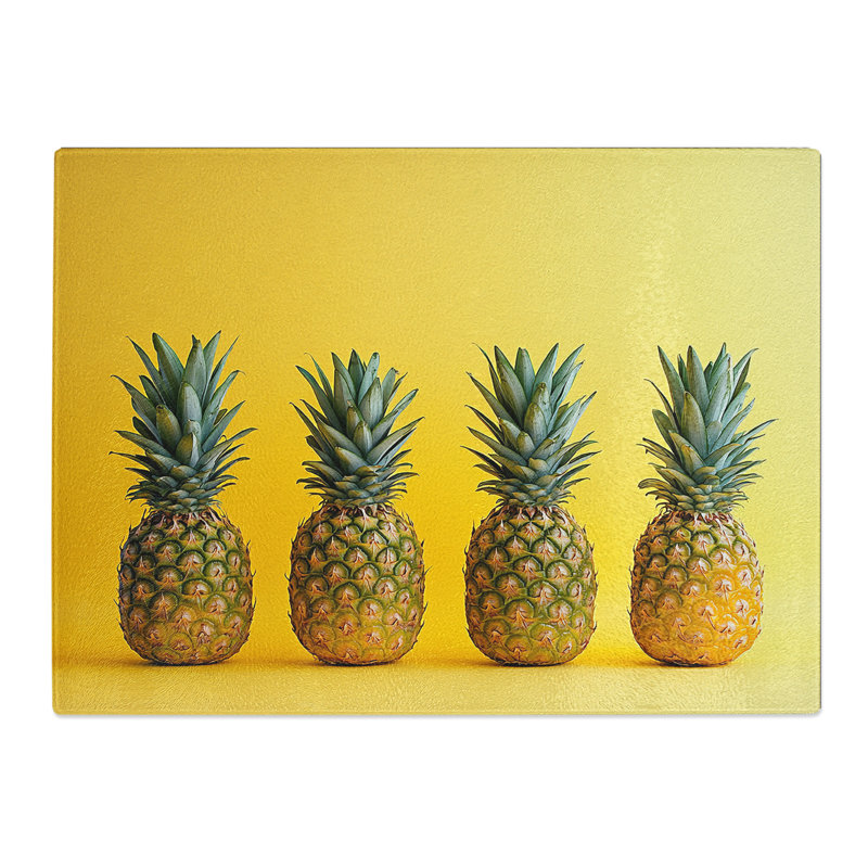 Pineapples  Glass Chopping Board