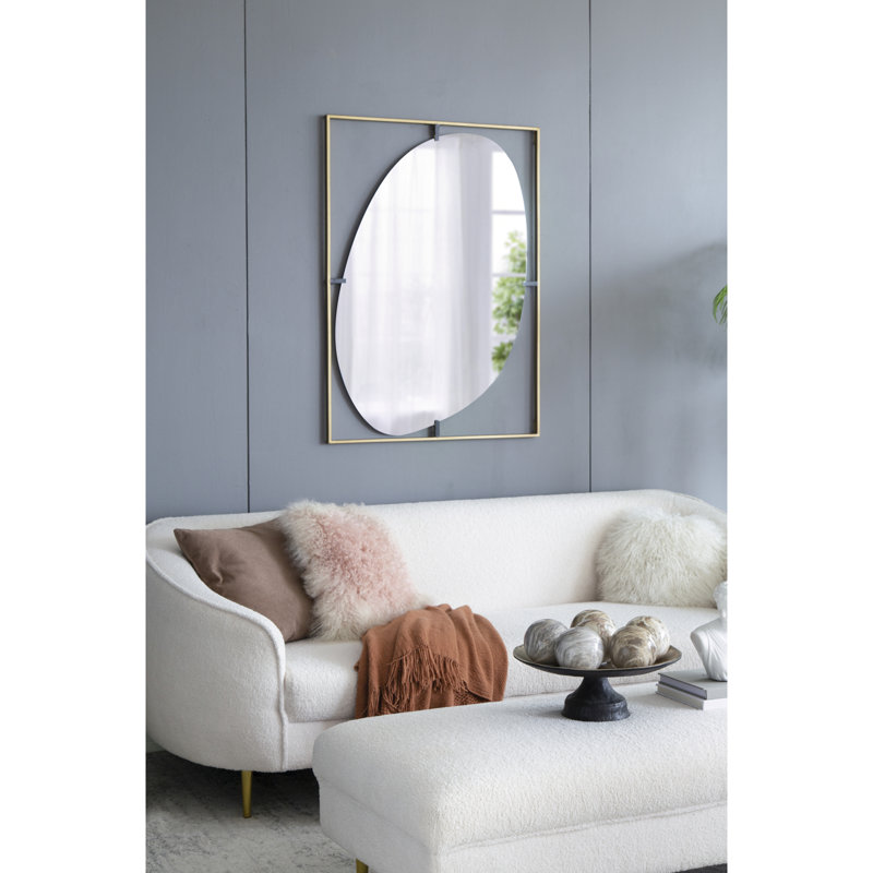 Miroir coquelicot 30x1x40 "avec cadre en métal doré