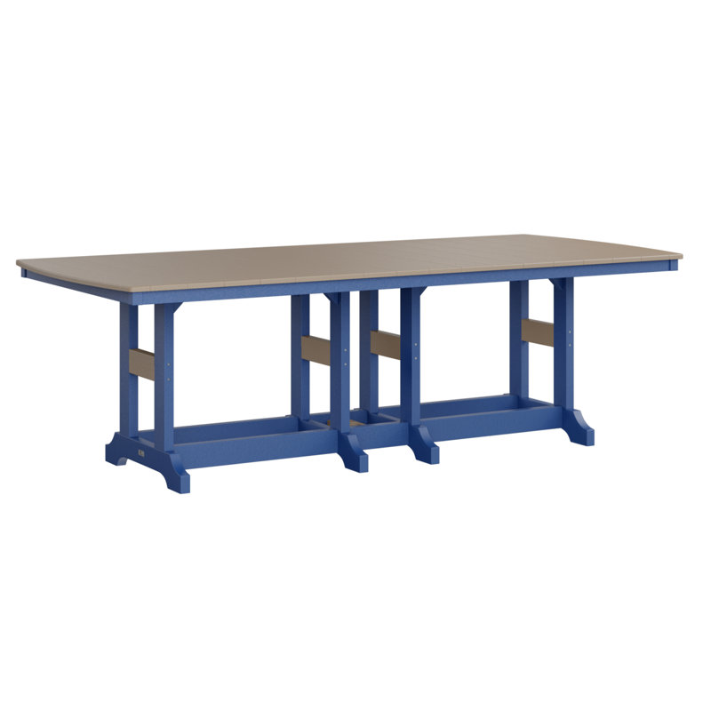Table de salle à manger rectangulaire 96 po Berlin Gardens Garden Classic, Bleu pacifique, Bois vieilli