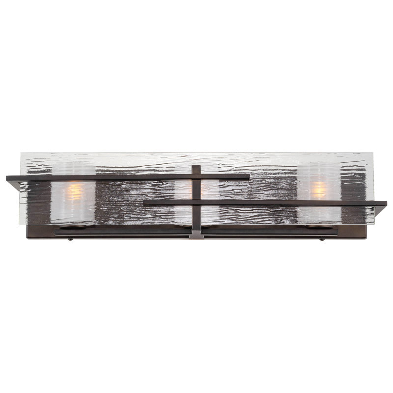 Barre de salle de bain à 3 lumières en bronze huilé à intensité variable Tryston