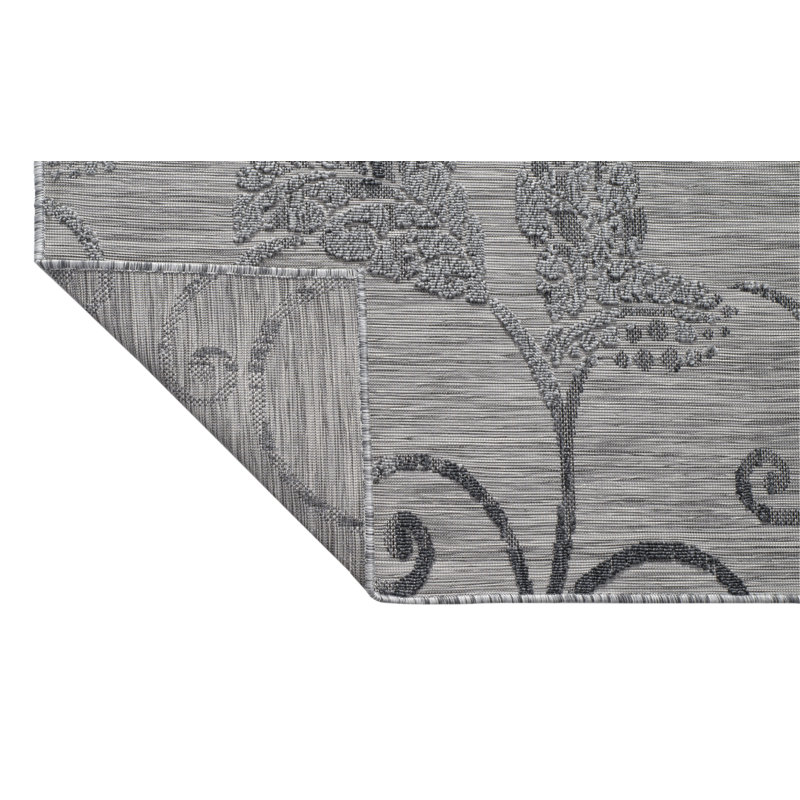 Tapis d'intérieur / extérieur gris Kazzandra, Rectangle 7 pi 10 po x 10 pi 2 po