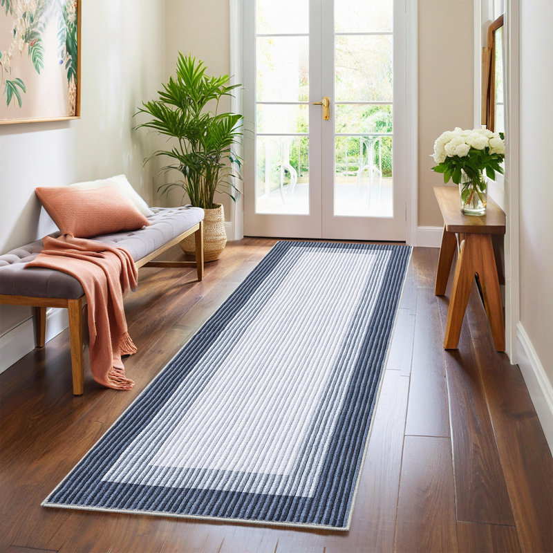 Tapis modernes à rayures et à rayures (non tissés) pour le salon, la chambre à coucher, le tapis de blanchisserie à faible épaisseur et le tapis neutre pour le bureau