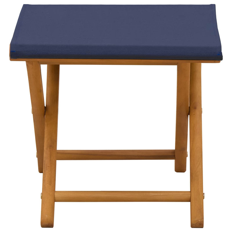  Deck Chair 2 pcs Solid Eucalyptus Wood Blue, Blue