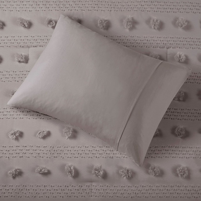 Elegant Twin/twin Xl Gray Jacquard Comforter Set