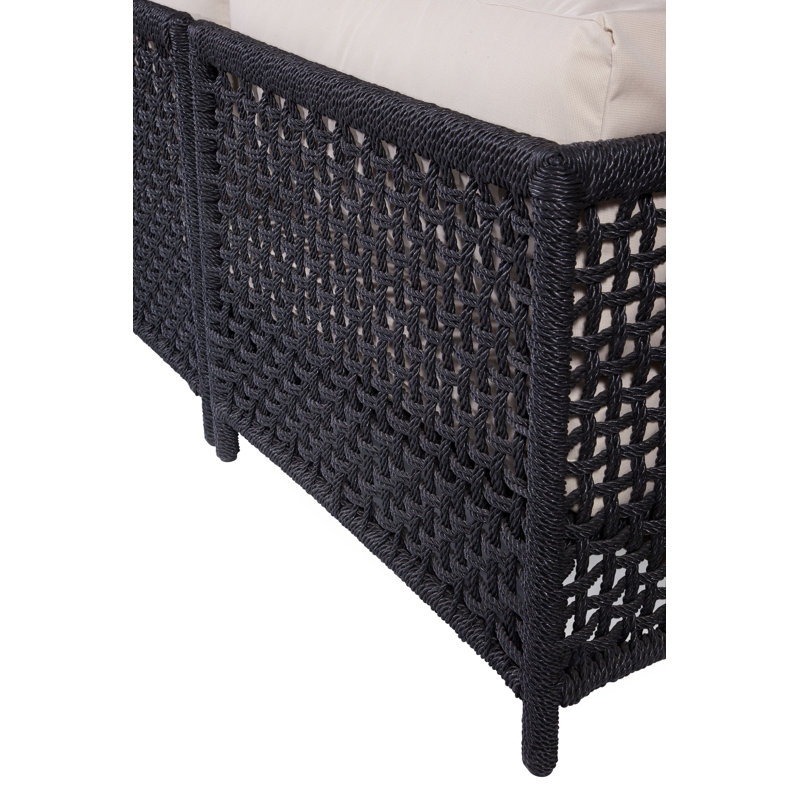 Chaise sans accoudoirs avec coussin Bayside, Noir, Bleu du capitaine; 6359-63