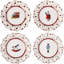 Villeroy & Boch Toy's Delight Anniversary Christmas Collection Plate Set of 4, 1 Each of Santa, Nutcracker, Locomotive and Rocking Horse, Premium Porcelain, 4-piece Assorted Set, 9.5 x 1 in